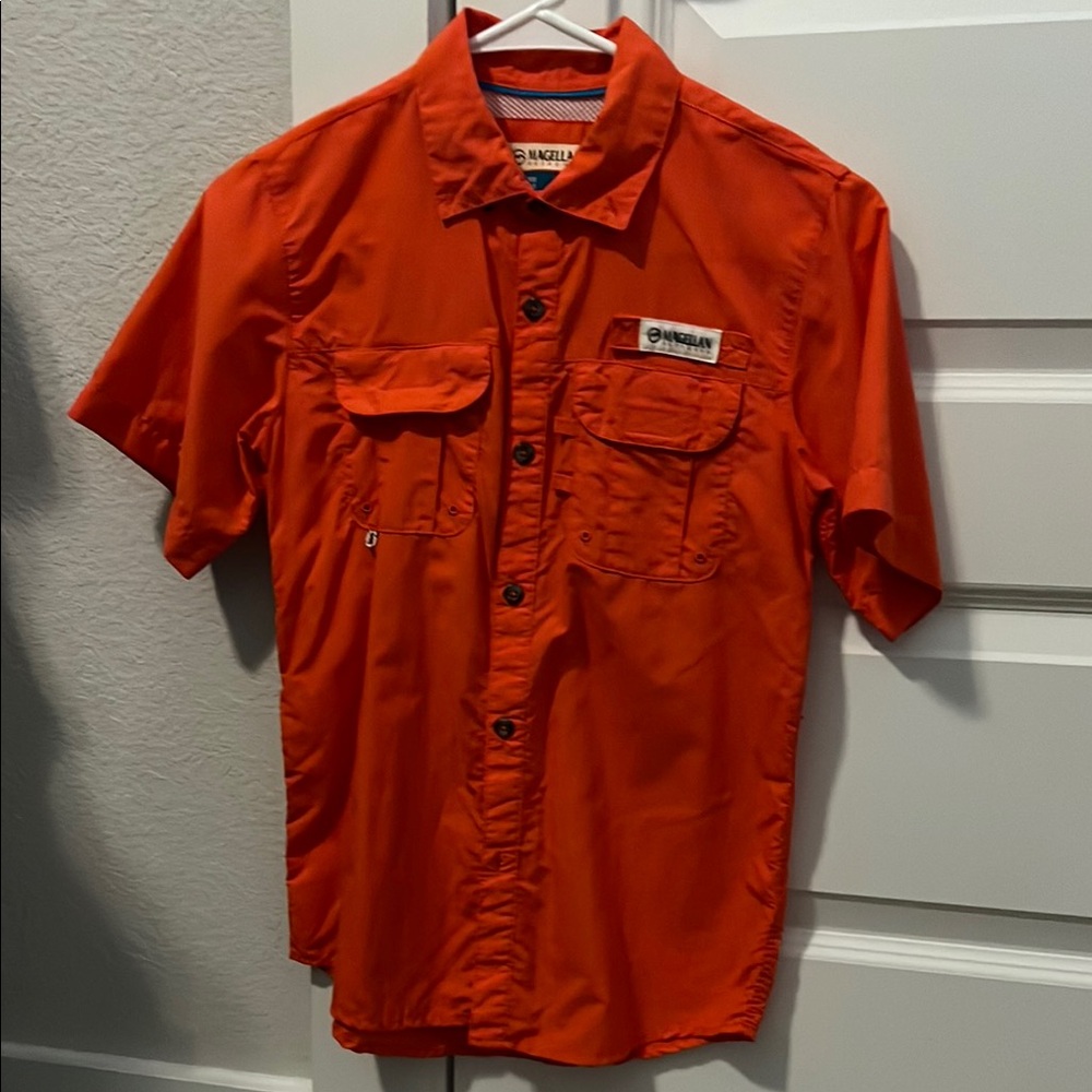 Magellan Outdoors Orange Casual Button Down Shirt